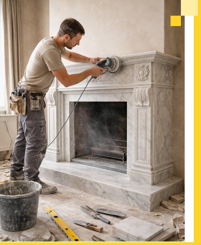 Изготовление и установка мраморных каминов в Вичуге под ключ