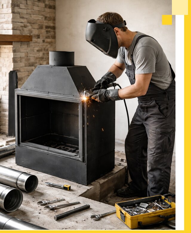 Продажа и установка металлических каминов в Вичуге под ключ