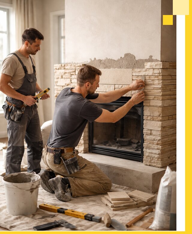 Установка и монтаж каминов для загородного дома в Вичуге