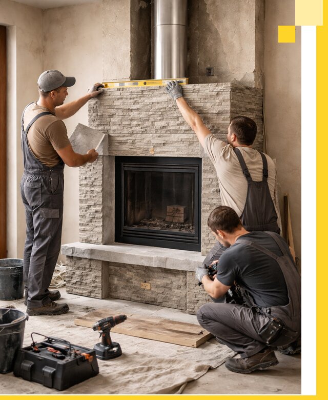 Профессиональный монтаж каминов под ключ в Вичуге для дома