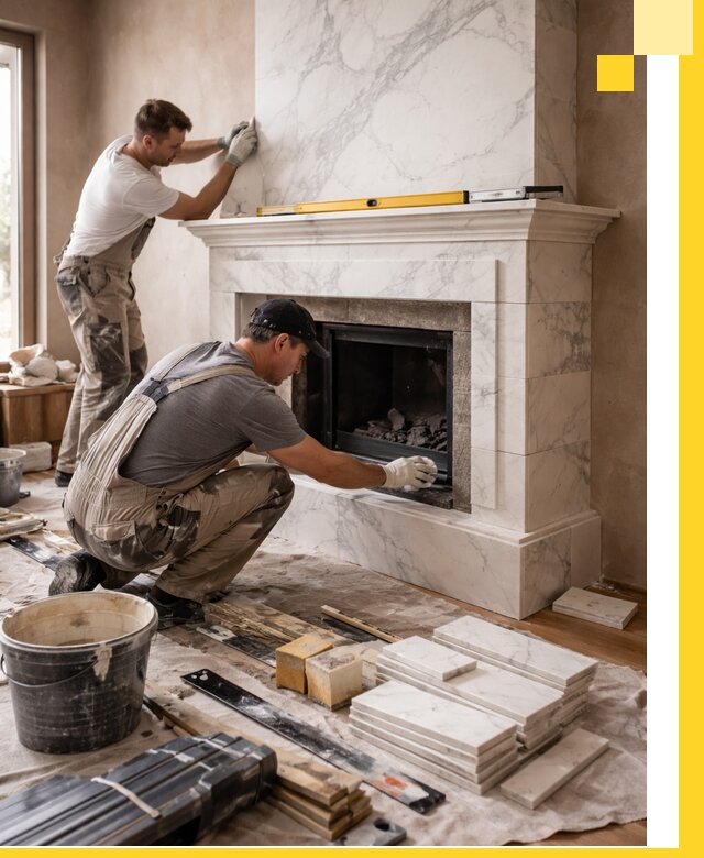 Отделка каминов в Вичуге качественные облицовочные работы