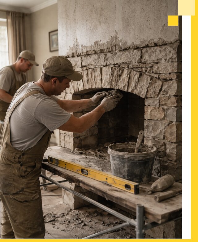 Изготовление каминов под ключ в Вичуге, монтаж и отделка