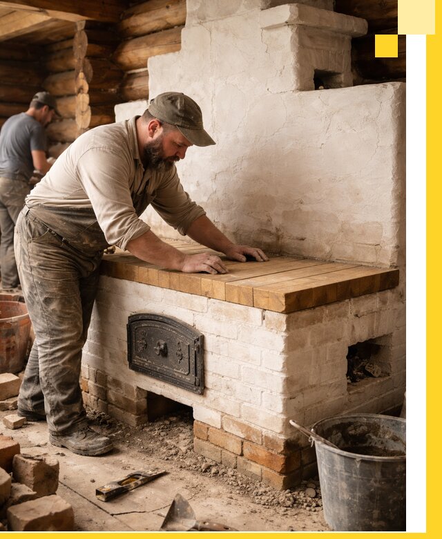 Проектирование и установка русской печи с лежанкой в Вичуге