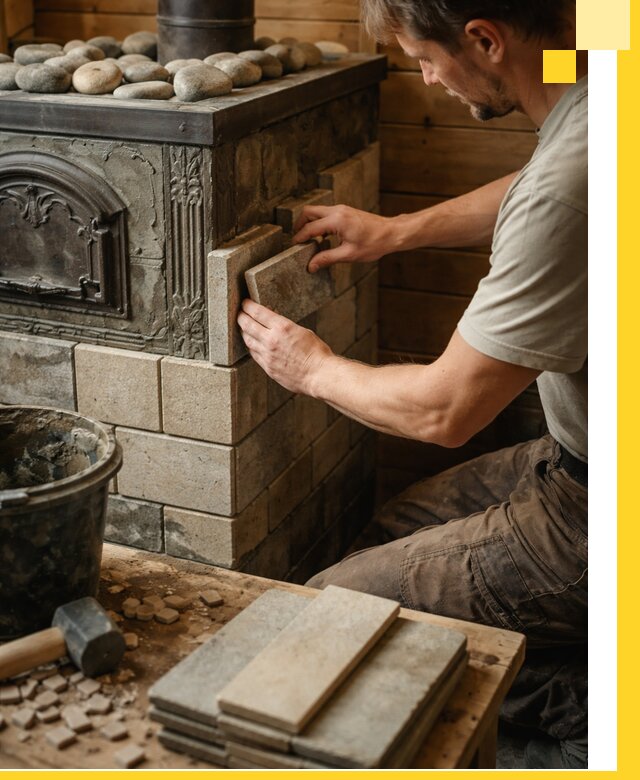 Облицовка банных печей в Вичуге профессиональная отделка