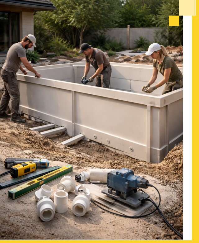 Установка полипропиленовых бассейнов под ключ в Вичуге