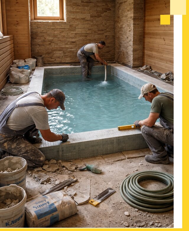 Проектирование и строительство бассейнов для бани в Вичуге