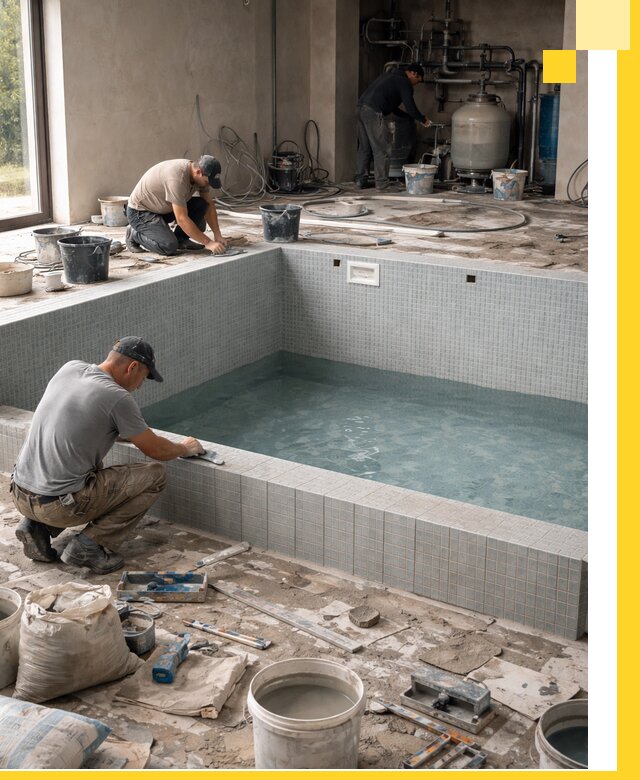 Строительство и монтаж бассейнов в помещении в Вичуге