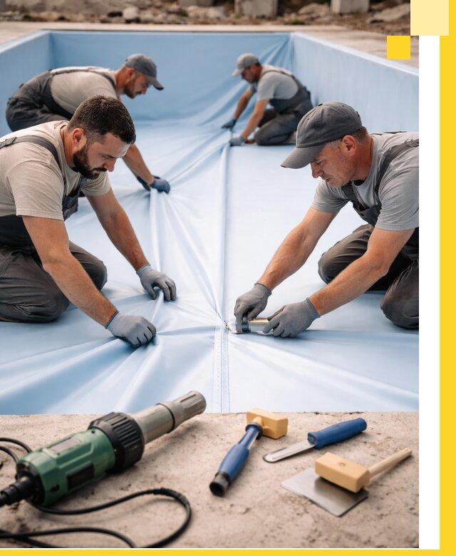 ПВХ пленка для бассейнов с монтажом и гарантией в Вичуге