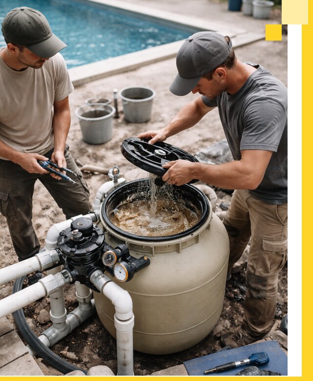 Установка и обслуживание песочных фильтров для бассейнов в Вичуге