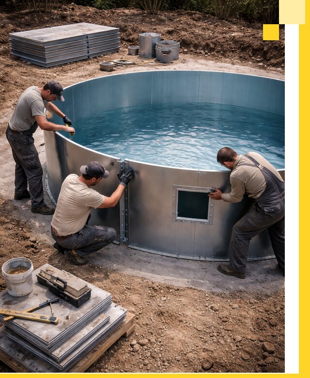 Круглые бассейны под ключ в Вичуге проектирование и монтаж