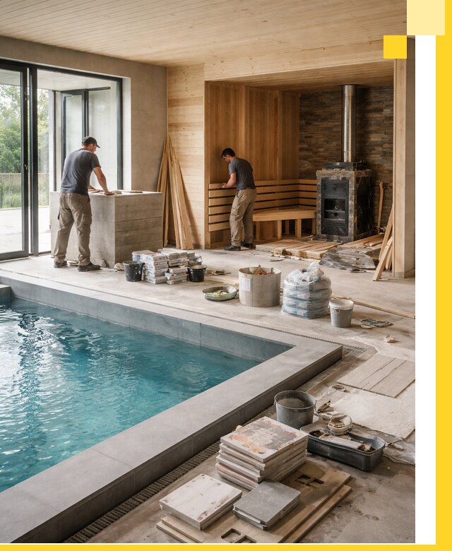 Проектирование и строительство бань с бассейном в Вичуге