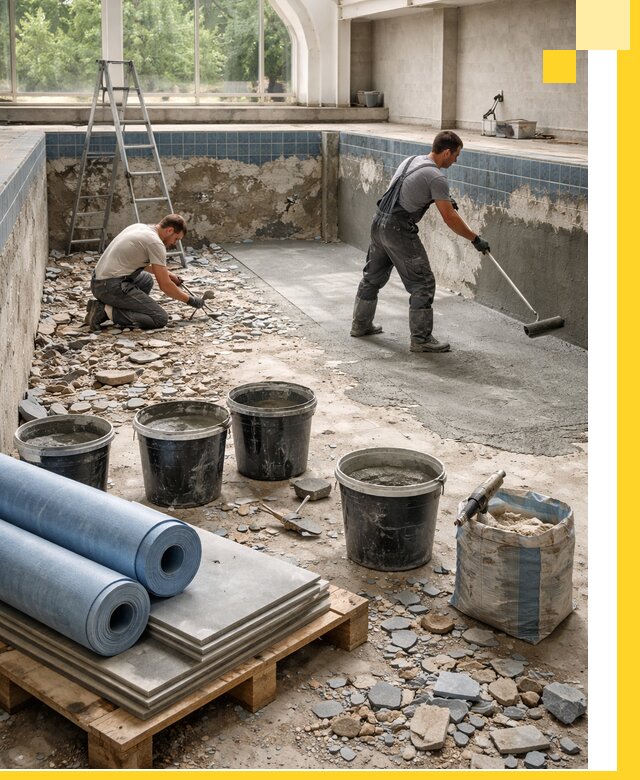 Реконструкция бассейнов в Вичуге: ремонт, гидроизоляция