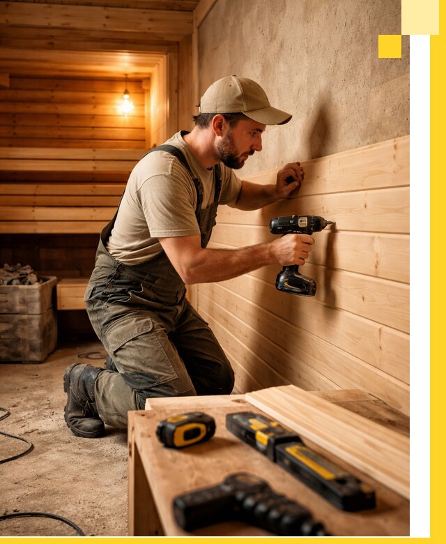 Профессиональная внутренняя отделка бани в Вичуге под ключ