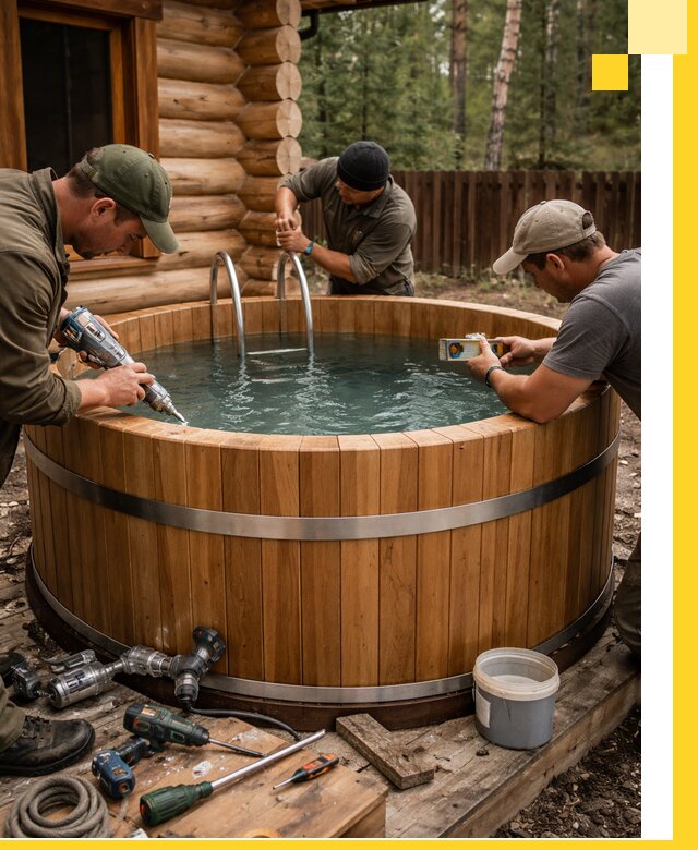 Строительство бань с купелью под ключ и отделкой в Вичуге