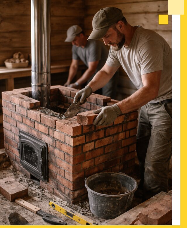 Кирпичные печи для бани под ключ в Вичуге, проект и монтаж