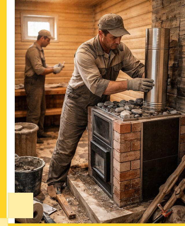 Монтаж печи в бане под ключ в Вичуге от 20318 р. | ЭриданВчг