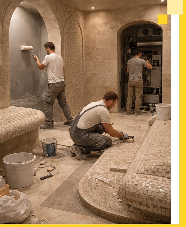 Строительство бани с хамамом и бассейном под ключ в Вичуге