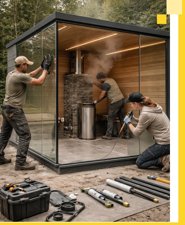 Проектирование и строительство стеклянных бань в Вичуге