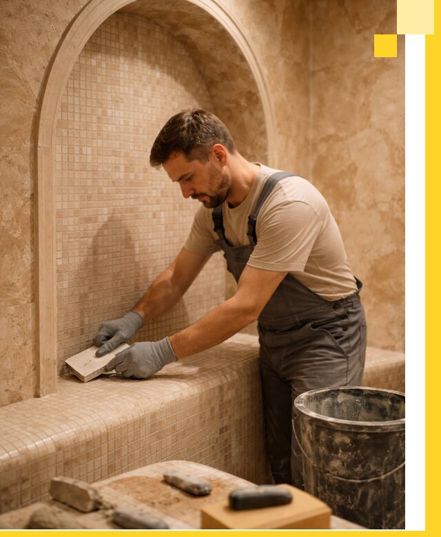 Профессиональная отделка хамамов с мозаикой под ключ в Вичуге