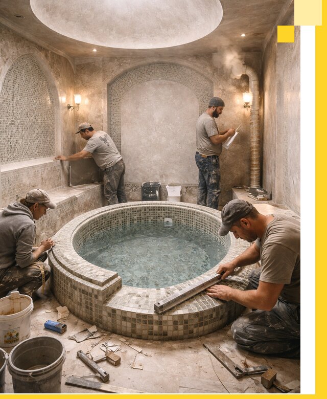 Профессиональное строительство хамама с бассейном в Вичуге под ключ