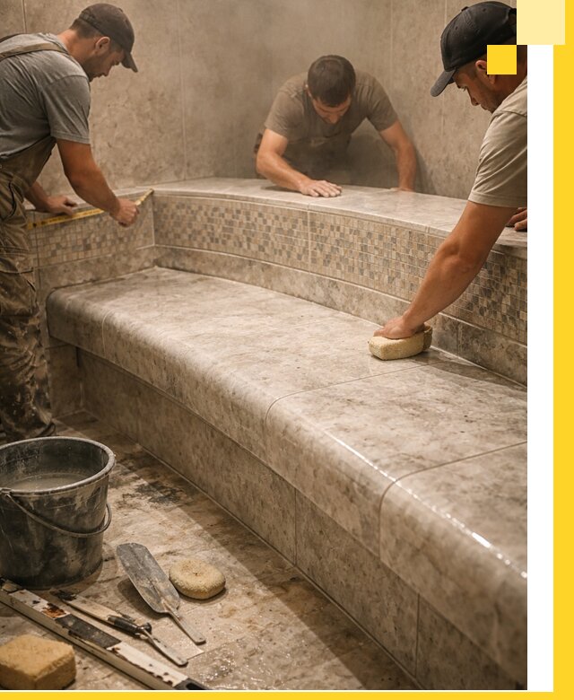 Изготовление и установка сидений для хамама в Вичуге